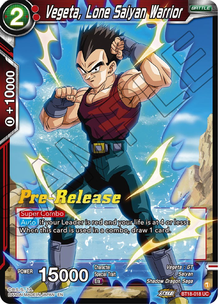 Vegeta, Lone Saiyan Warrior (BT18-018) [Dawn of the Z-Legends Prerelease Promos] | Enigma On Main