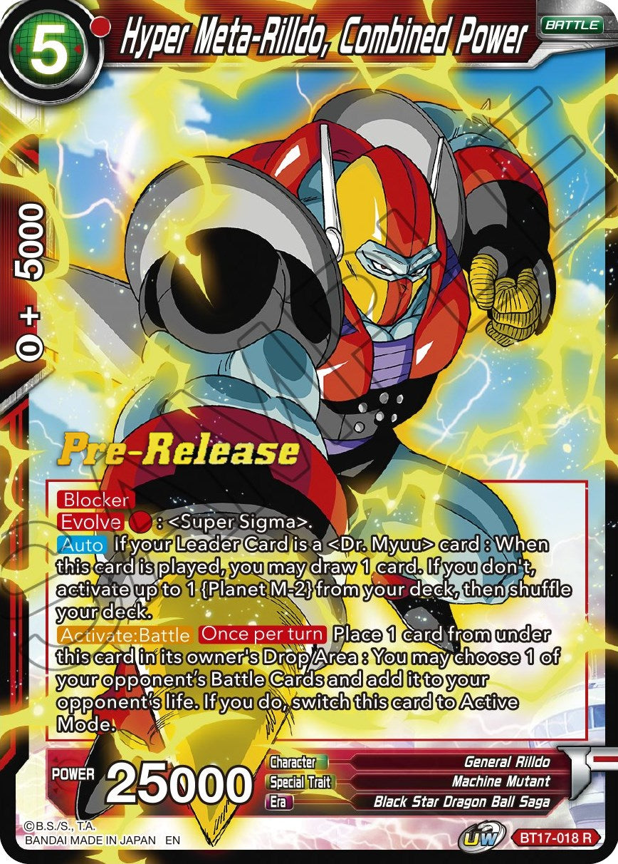 Hyper Meta-Rilldo, Combined Power (BT17-018) [Ultimate Squad Prerelease Promos] | Enigma On Main