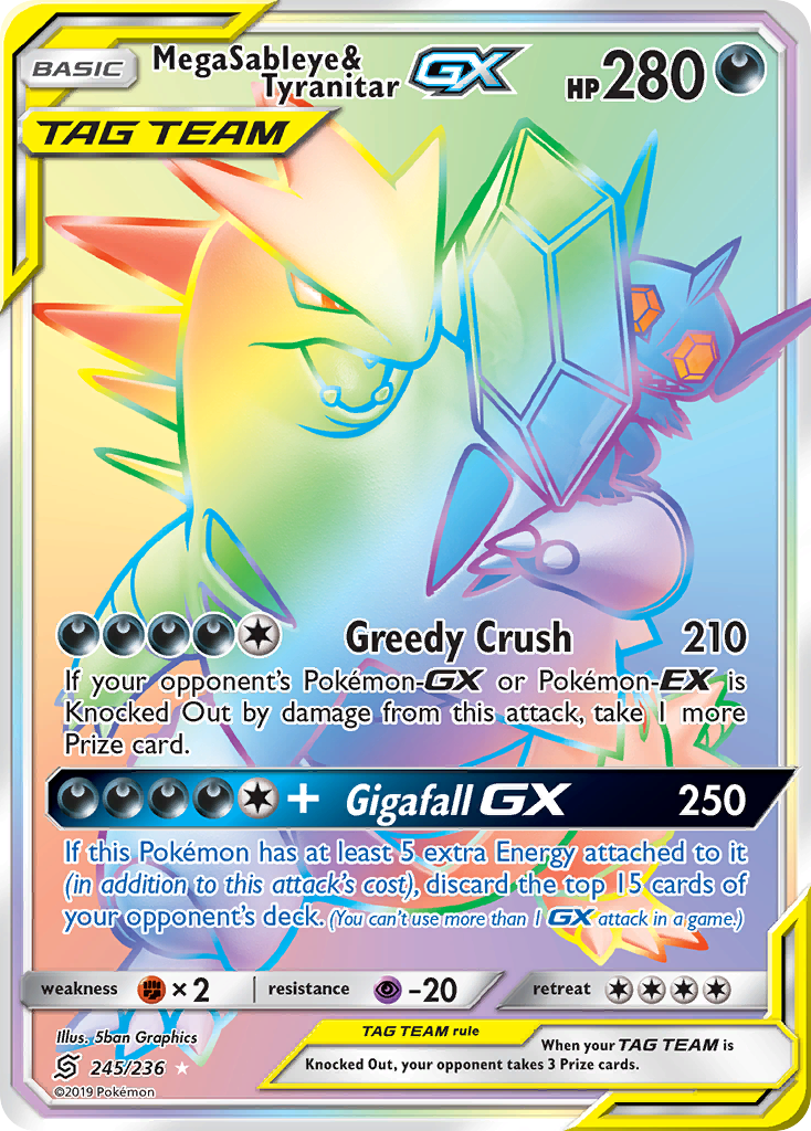 Mega Sableye & Tyranitar GX (245/236) [Sun & Moon: Unified Minds] | Enigma On Main