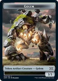 Golem // Elf Warrior Double-sided Token [Double Masters Tokens] | Enigma On Main