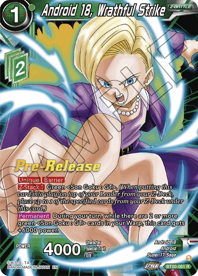 Android 18, Wrathful Strike (BT20-061) [Power Absorbed Prerelease Promos] | Enigma On Main