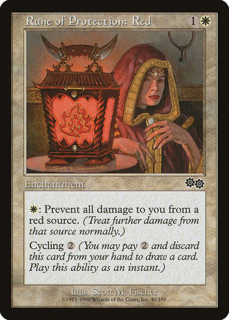 Rune of Protection: Red [Urza's Saga] | Enigma On Main