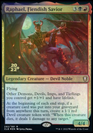 Raphael, Fiendish Savior [Commander Legends: Battle for Baldur's Gate Prerelease Promos] | Enigma On Main