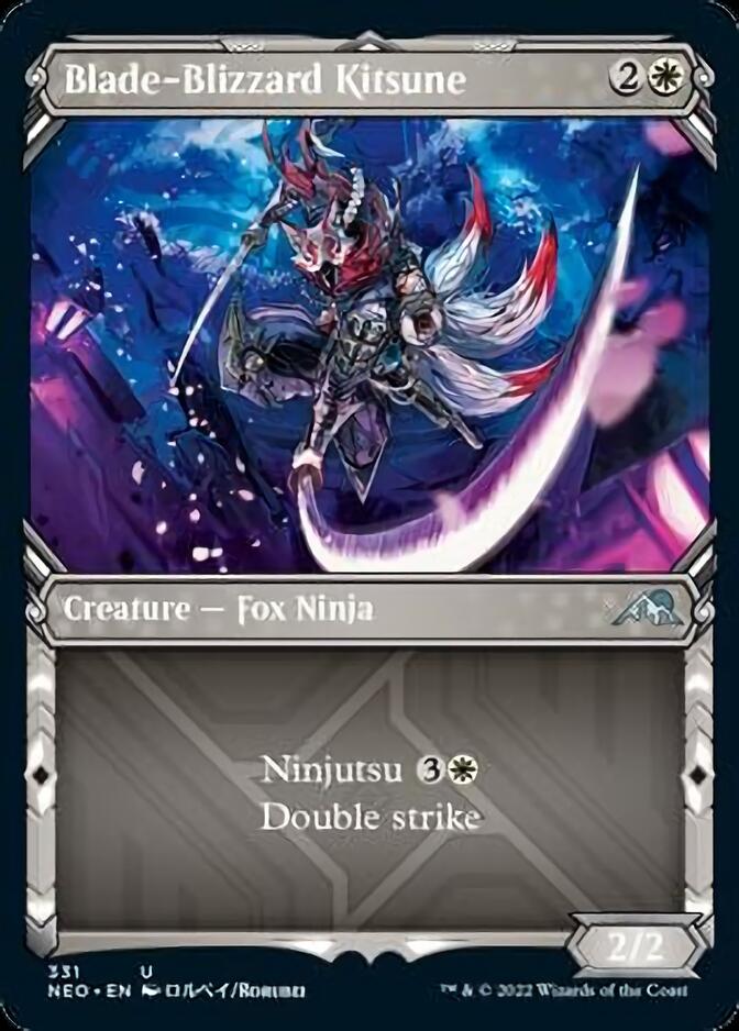 Blade-Blizzard Kitsune (Showcase Ninja) [Kamigawa: Neon Dynasty] | Enigma On Main