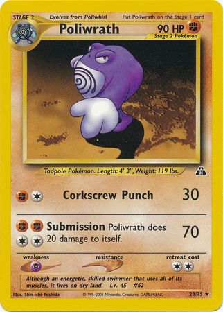 Poliwrath (28/75) [Neo Discovery Unlimited] | Enigma On Main