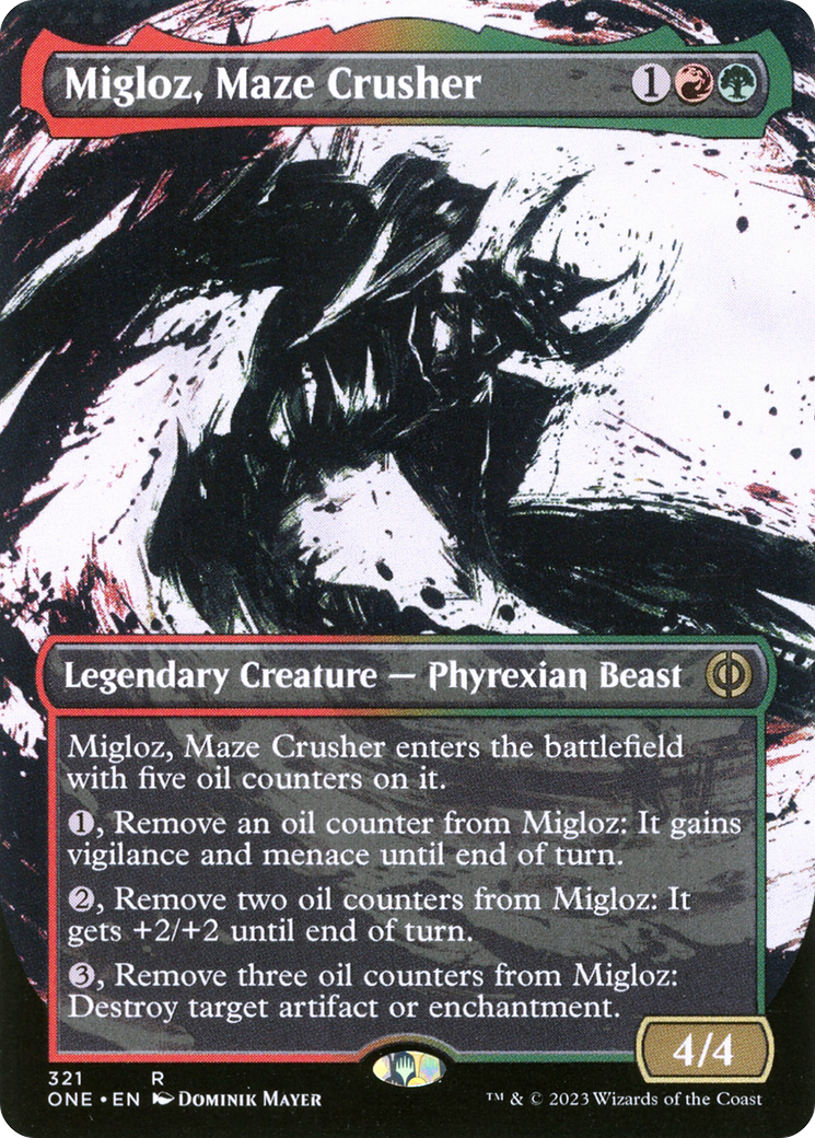 Migloz, Maze Crusher (Borderless Ichor) [Phyrexia: All Will Be One] | Enigma On Main