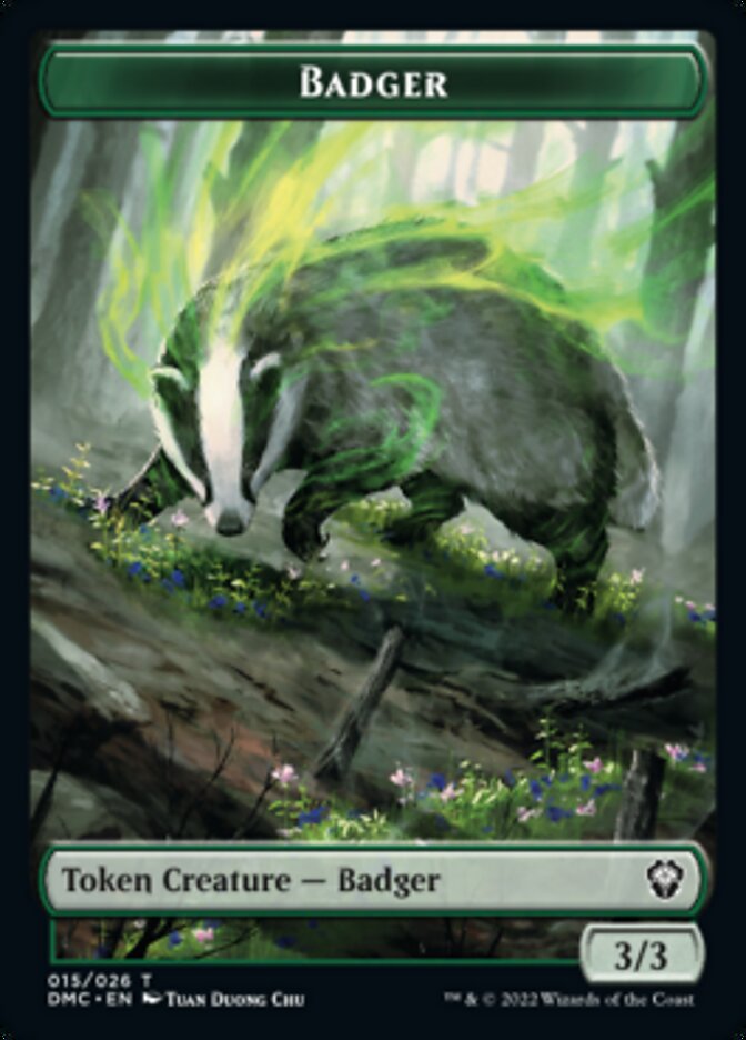 Saproling // Badger Double-sided Token [Dominaria United Tokens] | Enigma On Main