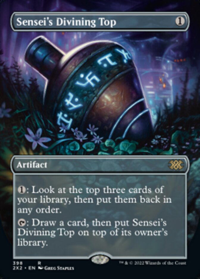 Sensei's Divining Top (Borderless Alternate Art) [Double Masters 2022] | Enigma On Main