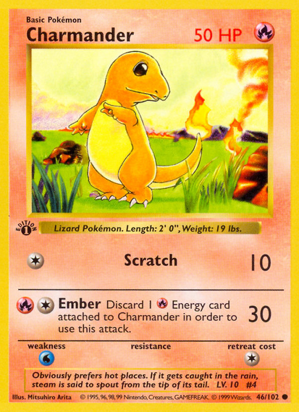 Charmander (46/102) (Shadowless) [Base Set 1st Edition] | Enigma On Main