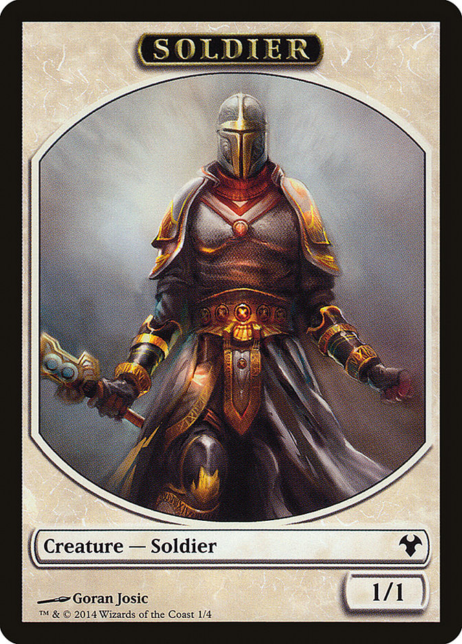 Soldier // Spirit Double-Sided Token [Modern Event Deck 2014 Tokens] | Enigma On Main