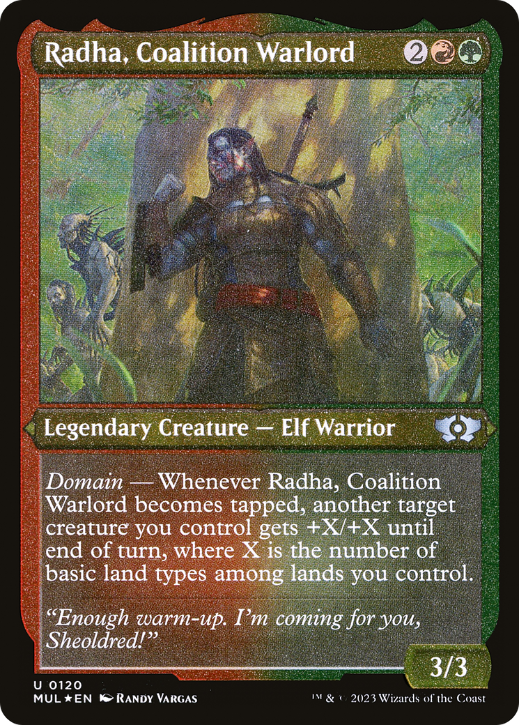 Radha, Coalition Warlord (Foil Etched) [Multiverse Legends] | Enigma On Main