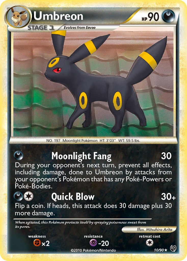 Umbreon (10/90) (Cracked Ice Holo) (Theme Deck Exclusive) [HeartGold & SoulSilver: Undaunted] | Enigma On Main