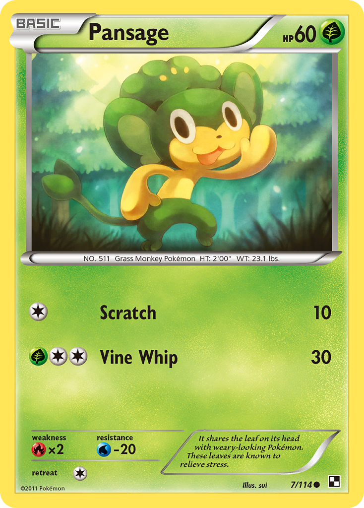 Pansage (7/114) [Black & White: Base Set] | Enigma On Main