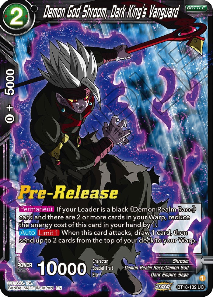 Demon God Shroom, Dark King's Vanguard (BT18-132) [Dawn of the Z-Legends Prerelease Promos] | Enigma On Main