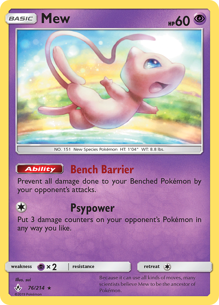 Mew (76/214) [Sun & Moon: Unbroken Bonds] | Enigma On Main