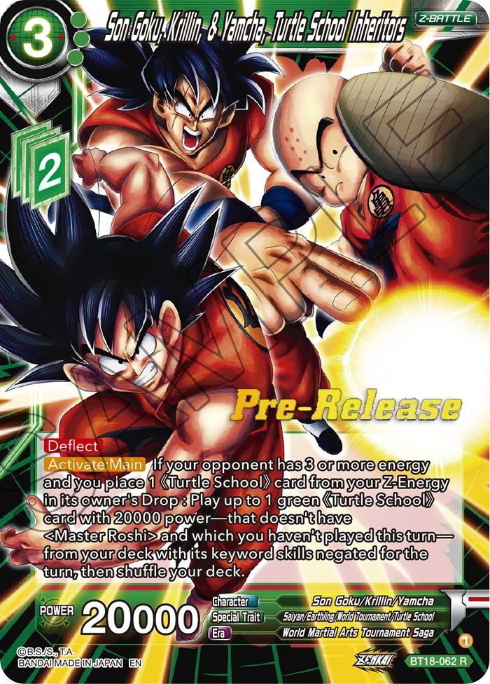 Son Goku, Krillin, & Yamcha, Turtle School Inheritors (BT18-062) [Dawn of the Z-Legends Prerelease Promos] | Enigma On Main