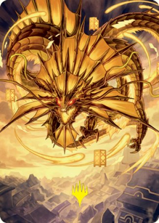 Ao, the Dawn Sky 2 Art Card (Gold-Stamped Signature) [Kamigawa: Neon Dynasty Art Series] | Enigma On Main