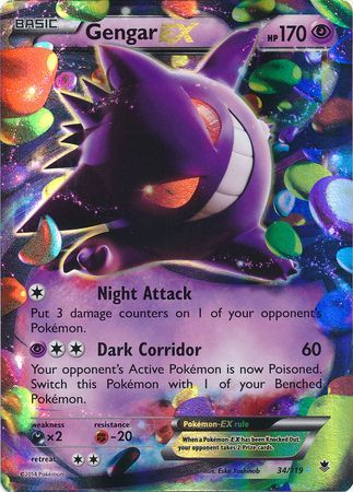 Gengar EX (34/119) (Jumbo Card) [XY: Phantom Forces] | Enigma On Main