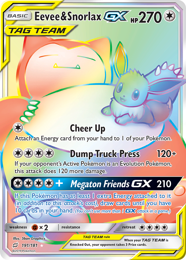 Eevee & Snorlax GX (191/181) [Sun & Moon: Team Up] | Enigma On Main