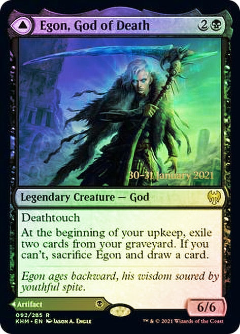 Egon, God of Death // Throne of Death  [Kaldheim Prerelease Promos] | Enigma On Main