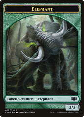 Elephant // Elf Warrior Double-sided Token [Commander 2014 Tokens] | Enigma On Main