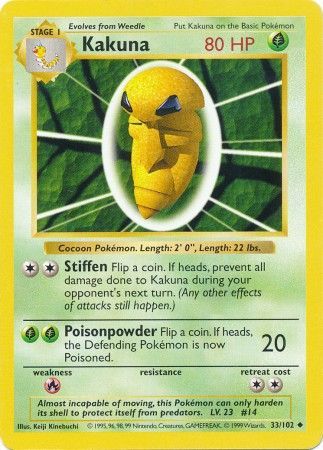 Kakuna (33/102) [Base Set Shadowless Unlimited] | Enigma On Main