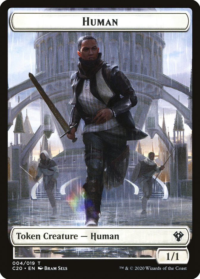 Human // Treasure Double-sided Token [Commander 2020 Tokens] | Enigma On Main