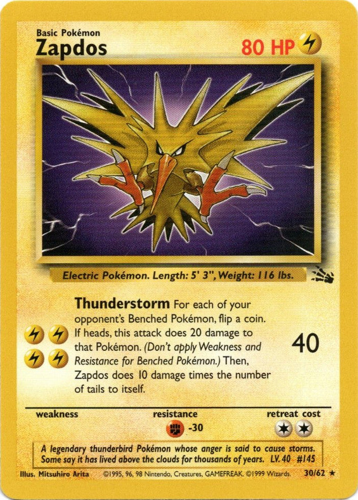 Zapdos (30/62) [Fossil Unlimited] | Enigma On Main