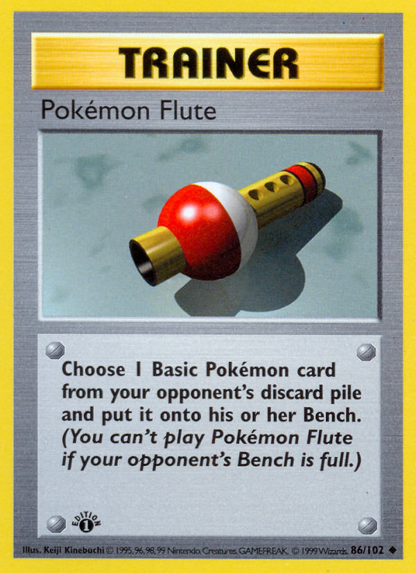 Pokemon Flute (86/102) (Shadowless) [Base Set 1st Edition] | Enigma On Main