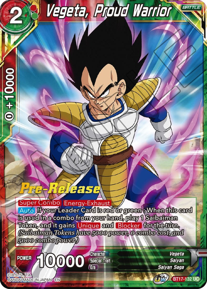 Vegeta, Proud Warrior (BT17-132) [Ultimate Squad Prerelease Promos] | Enigma On Main