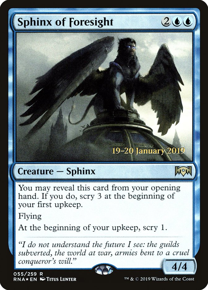 Sphinx of Foresight [Ravnica Allegiance Prerelease Promos] | Enigma On Main