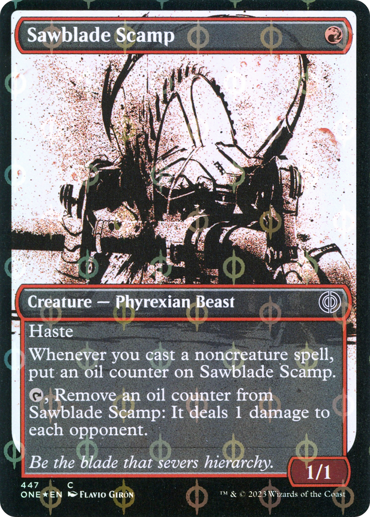 Sawblade Scamp (Showcase Ichor Step-and-Compleat Foil) [Phyrexia: All Will Be One] | Enigma On Main