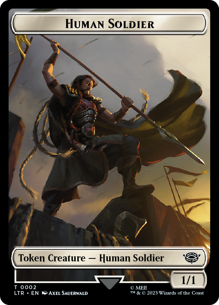 Human (04) // Human Soldier (02) Double-Sided Token [The Lord of the Rings: Tales of Middle-Earth Commander Tokens] | Enigma On Main