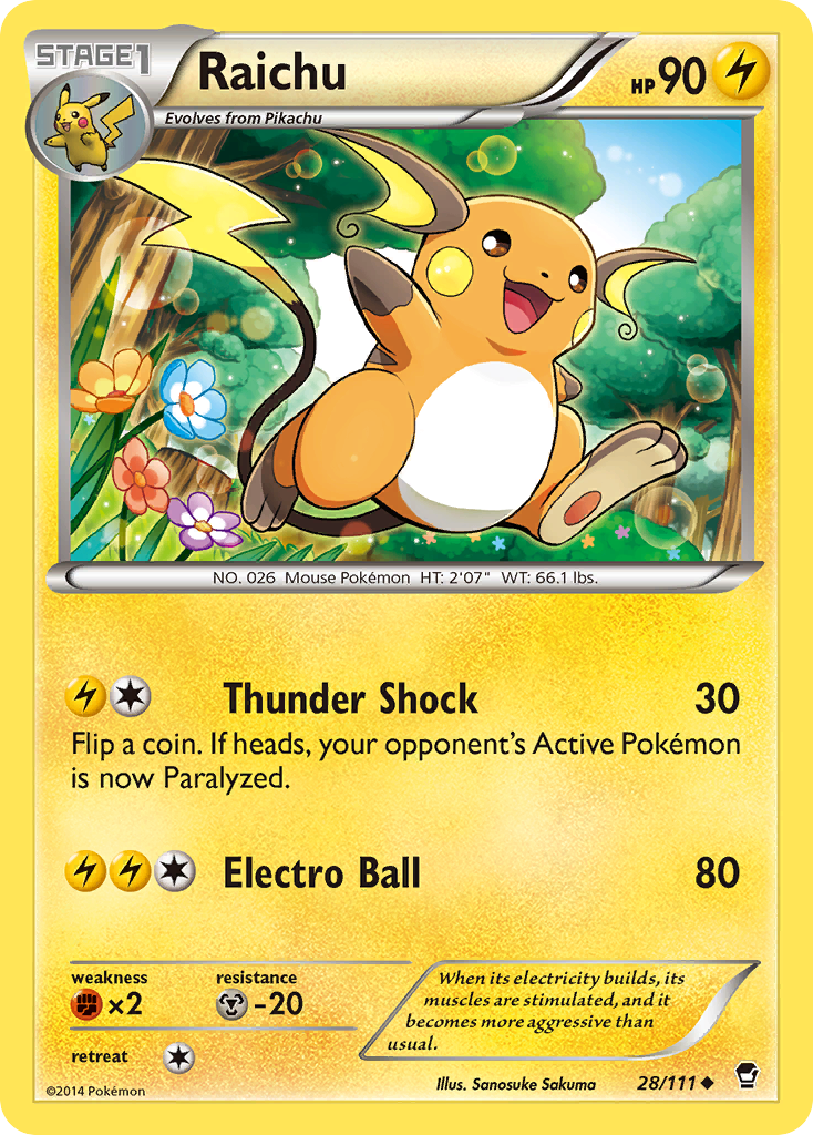 Raichu (28/111) [XY: Furious Fists] | Enigma On Main