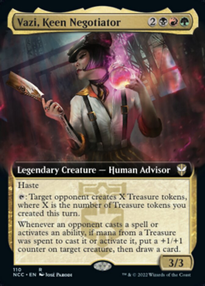 Vazi, Keen Negotiator (Extended Art) [Streets of New Capenna Commander] | Enigma On Main