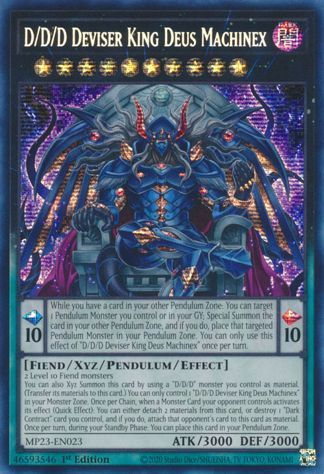 D/D/D Deviser King Deus Machinex [MP23-EN023] Prismatic Secret Rare | Enigma On Main