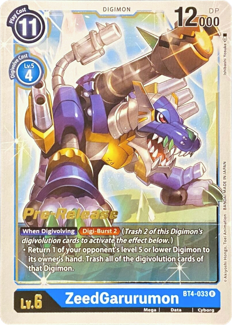 ZeedGarurumon [BT4-033] [Great Legend Pre-Release Promos] | Enigma On Main