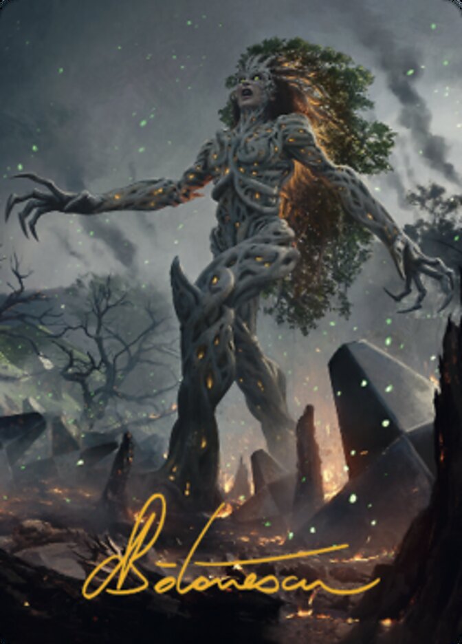 Titania, Gaea Incarnate Art Card (Gold-Stamped Signature) [The Brothers' War Art Series] | Enigma On Main