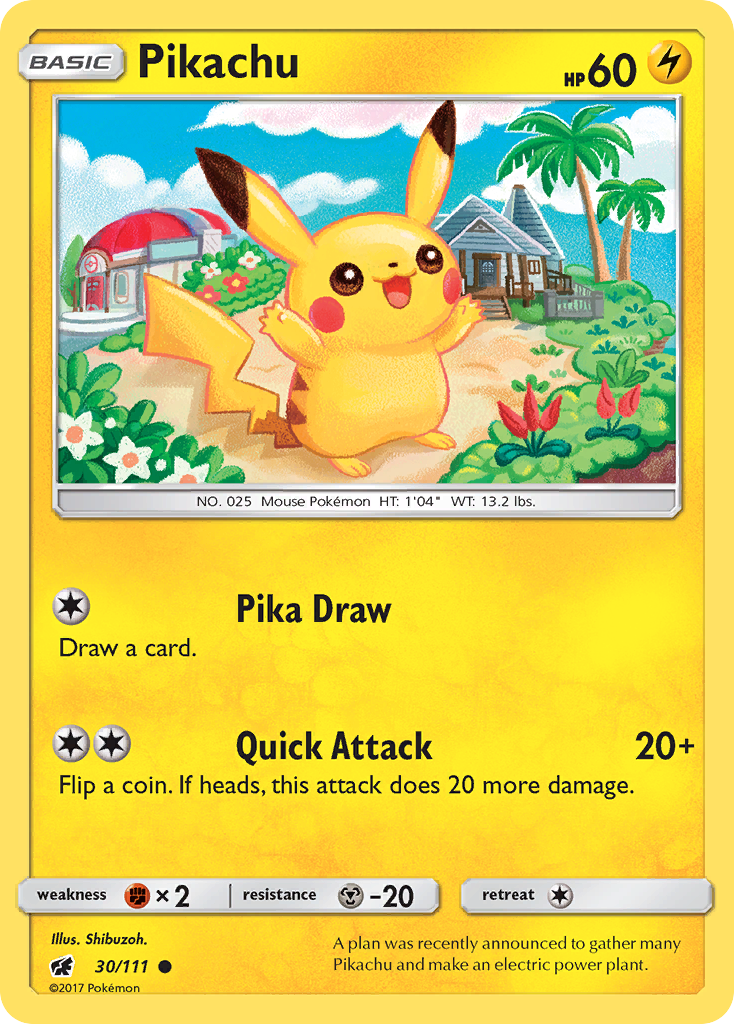 Pikachu (30/111) [Sun & Moon: Crimson Invasion] | Enigma On Main