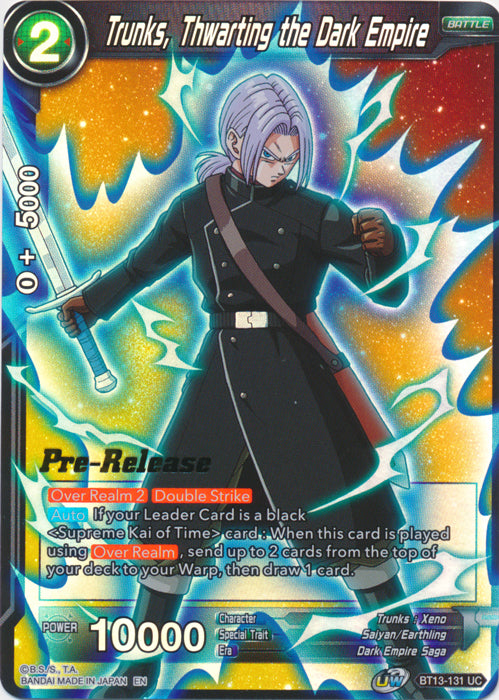 Trunks, Thwarting the Dark Empire (BT13-131) [Supreme Rivalry Prerelease Promos] | Enigma On Main