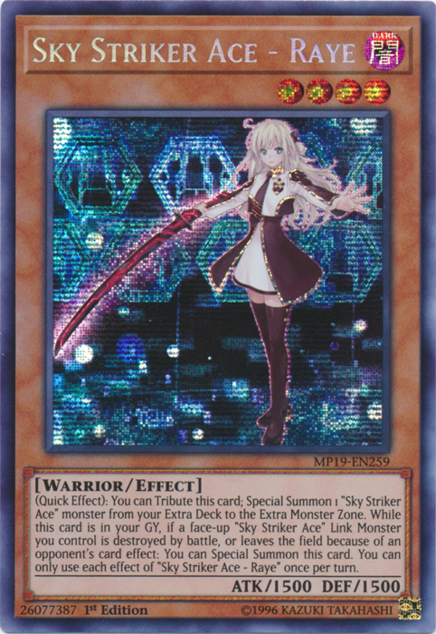 Sky Striker Ace - Raye [MP19-EN259] Prismatic Secret Rare | Enigma On Main