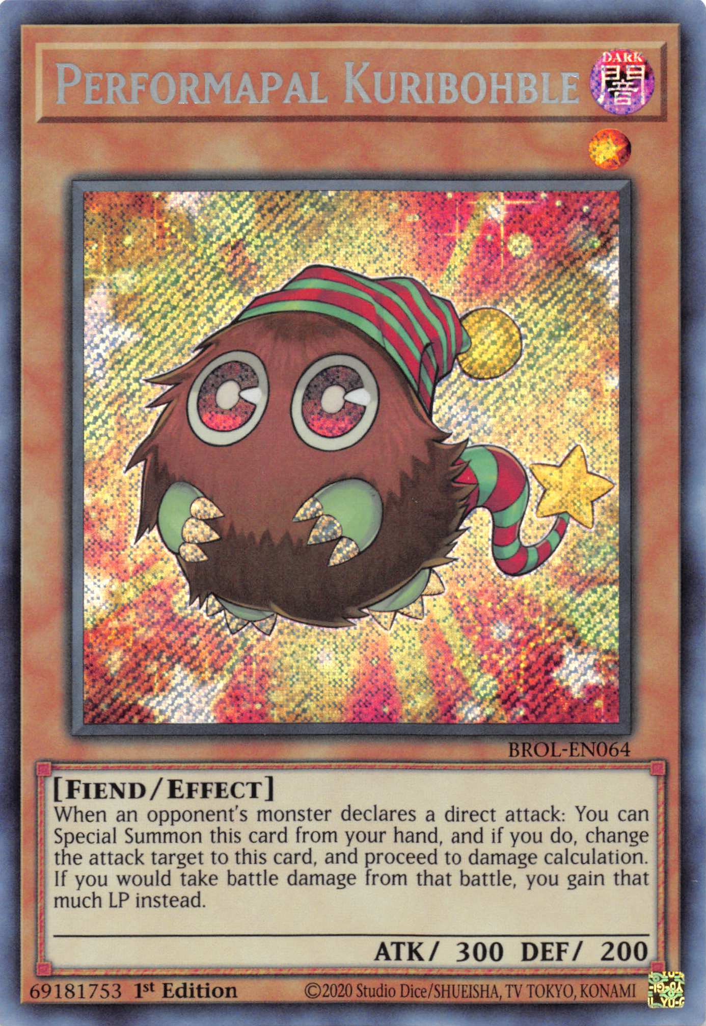 Performapal Kuribohble [BROL-EN064] Secret Rare | Enigma On Main