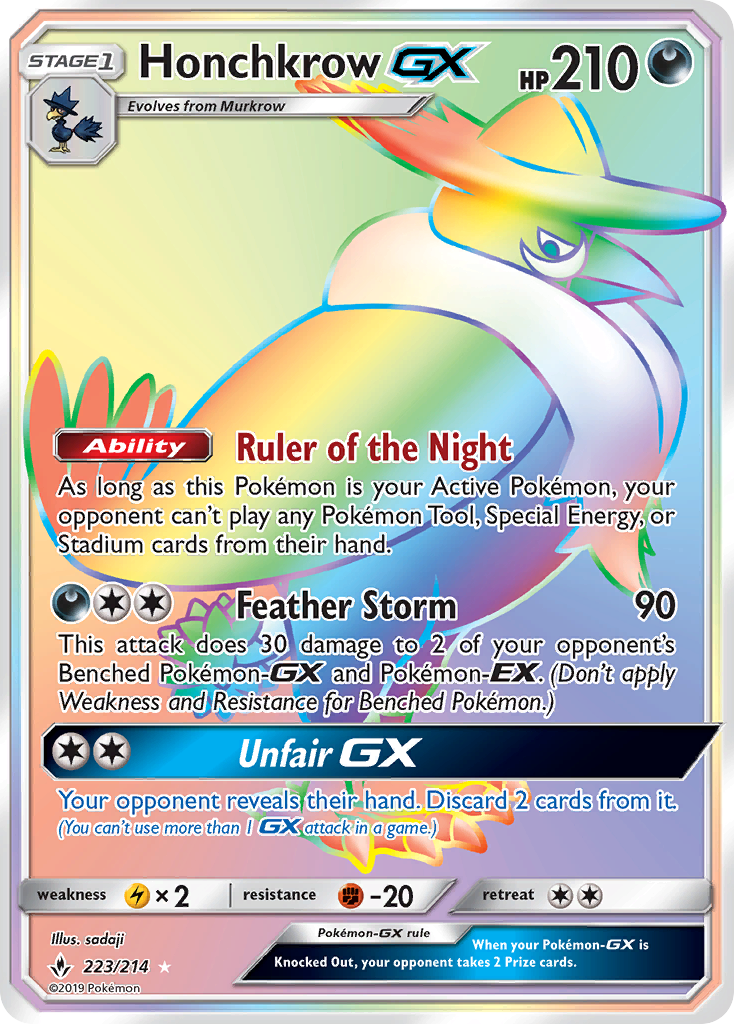 Honchkrow GX (223/214) [Sun & Moon: Unbroken Bonds] | Enigma On Main