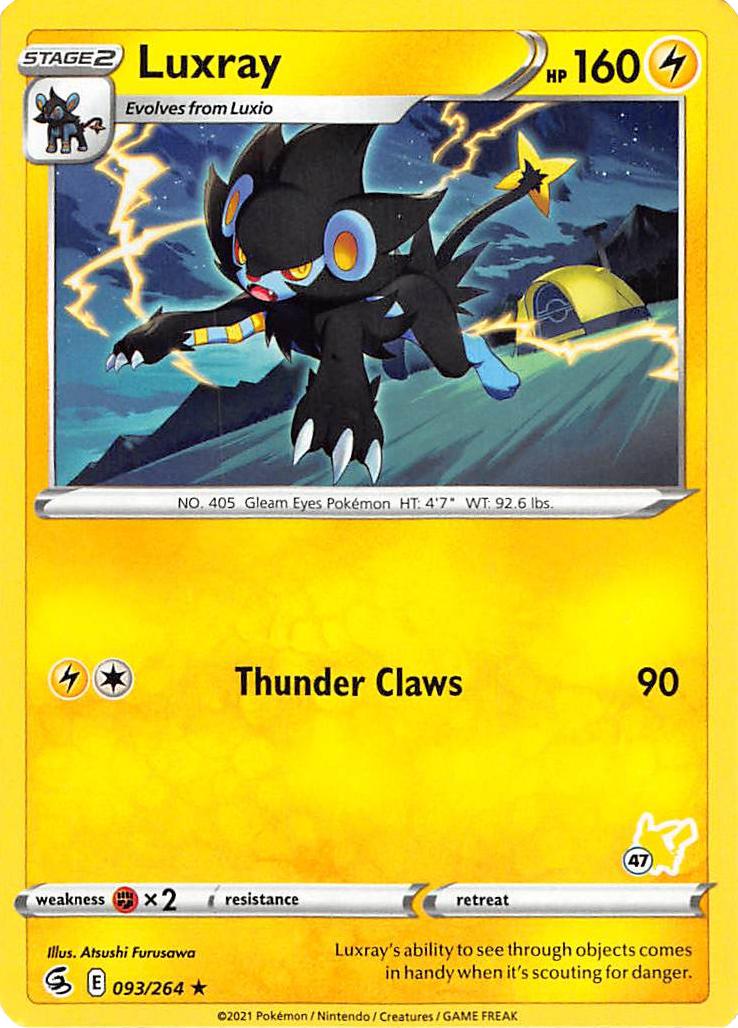 Luxray (093/264) (Pikachu Stamp #47) [Battle Academy 2022] | Enigma On Main