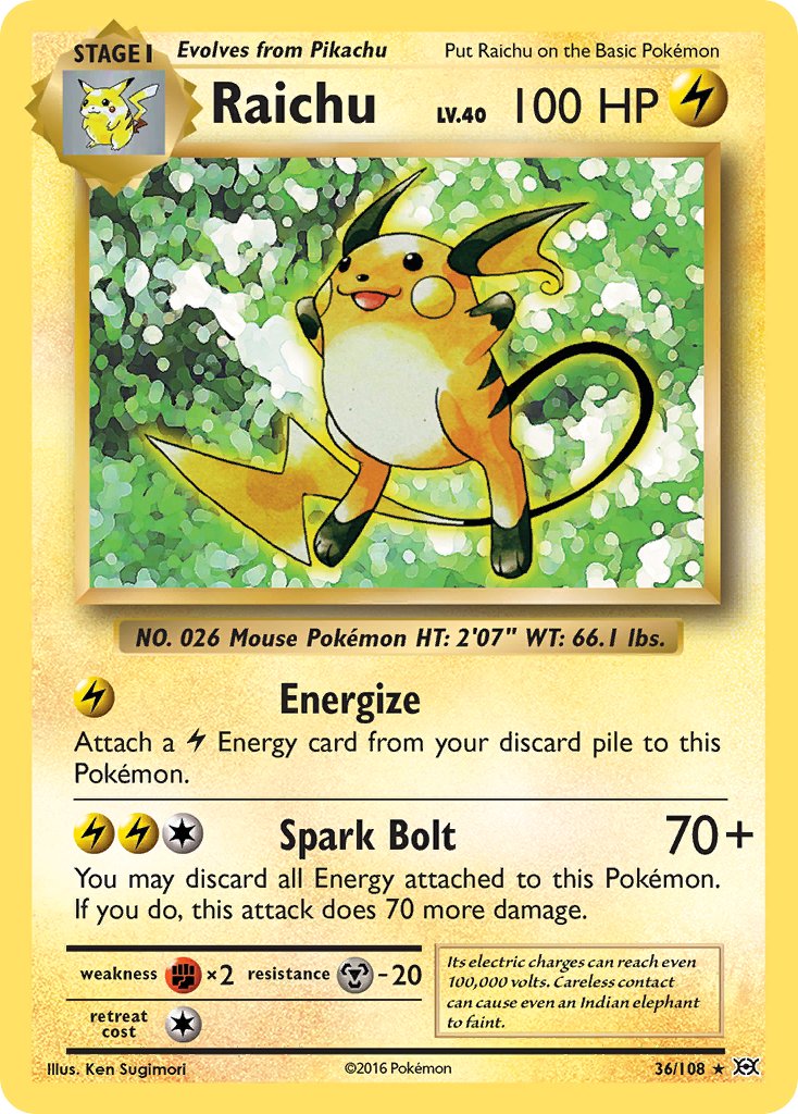 Raichu (36/108) (Theme Deck Exclusive) [XY: Evolutions] | Enigma On Main