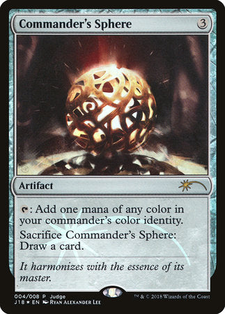 Commander's Sphere [Judge Gift Cards 2018] | Enigma On Main