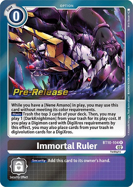 Immortal Ruler [BT10-104] [Xros Encounter Pre-Release Cards] | Enigma On Main