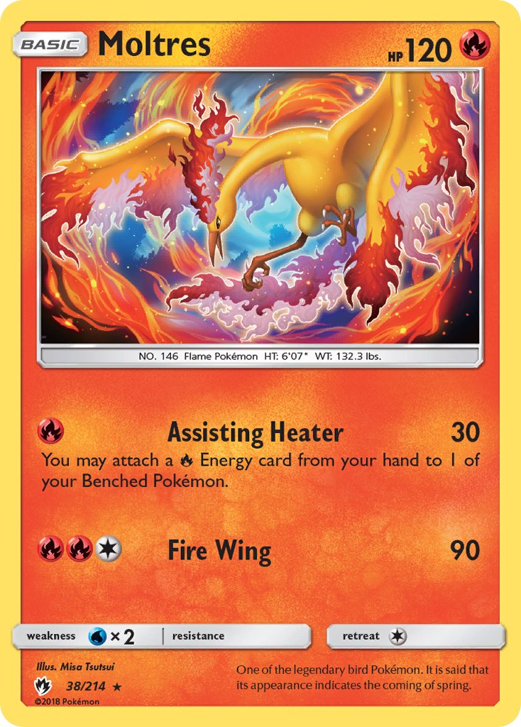 Moltres (38/214) (Let's Play, Eevee) Cracked Ice Holo) (Theme Deck Exclusive) [Sun & Moon: Lost Thunder] | Enigma On Main