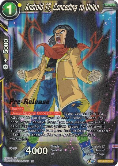 Android 17, Conceding to Union (BT14-107) [Cross Spirits Prerelease Promos] | Enigma On Main