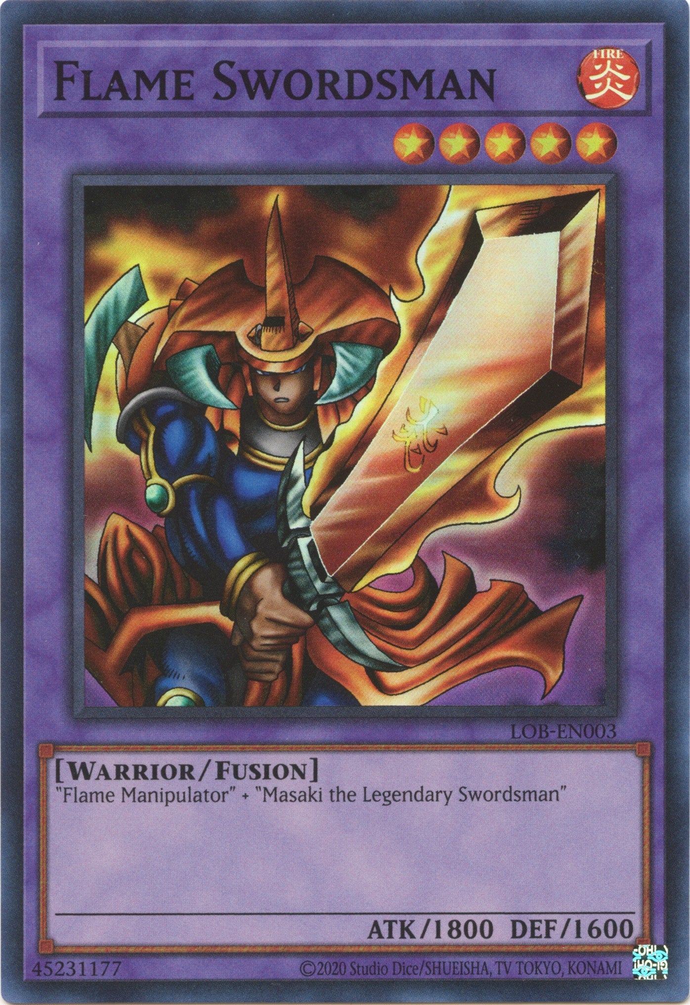 Flame Swordsman (25th Anniversary) [LOB-EN003] Super Rare | Enigma On Main